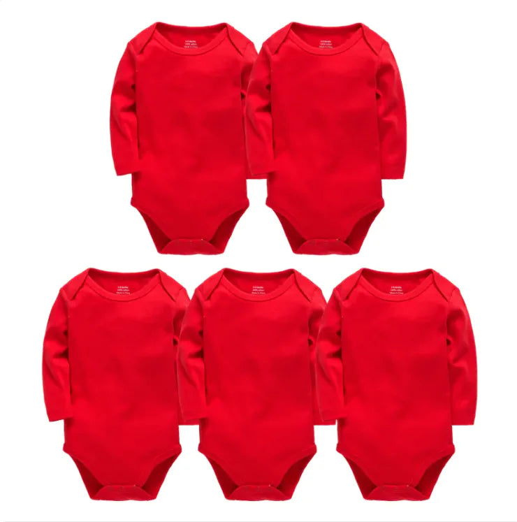 Long-Sleeved Cotton Onesies 5-Pack