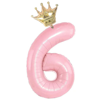 Foil Number Balloon With Crown