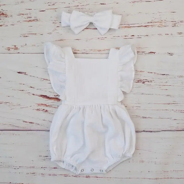 Traditional Baby Romper with Bow