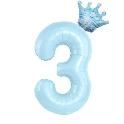 Foil Number Balloon With Crown