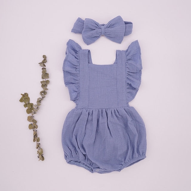 Traditional Baby Romper with Bow