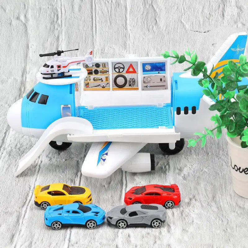 Transport Airplane Toy with Cars and Helicopter