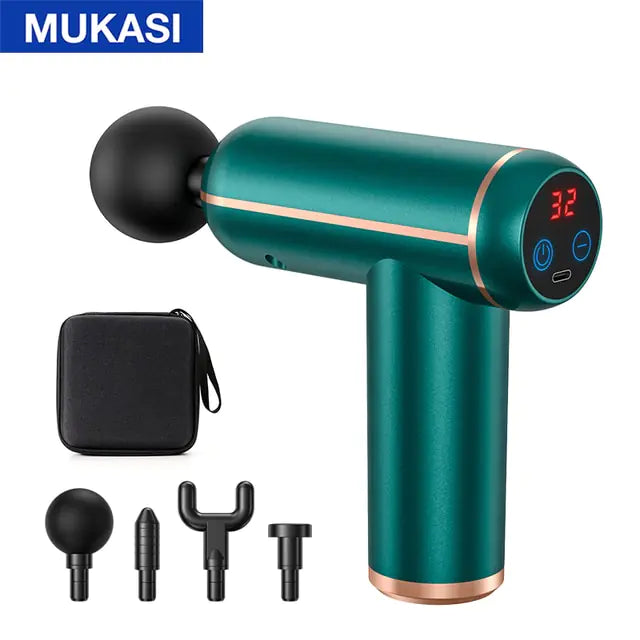 Portable, Powerful Massage Gun Set with 4 Massage Heads