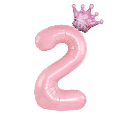 Foil Number Balloon With Crown