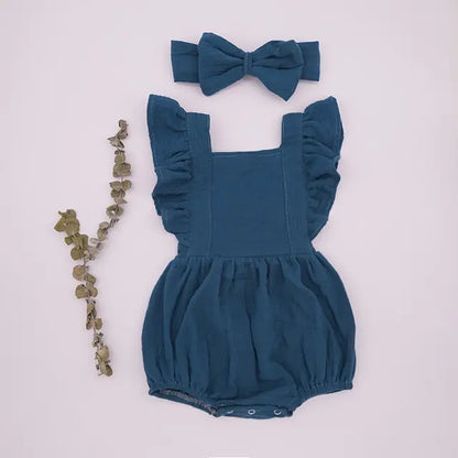 Traditional Baby Romper with Bow