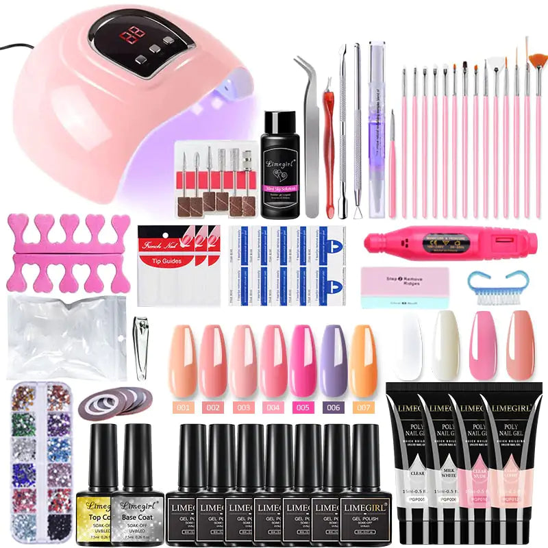 Complete PolyGel Nail Salon Kits including UV Lamp