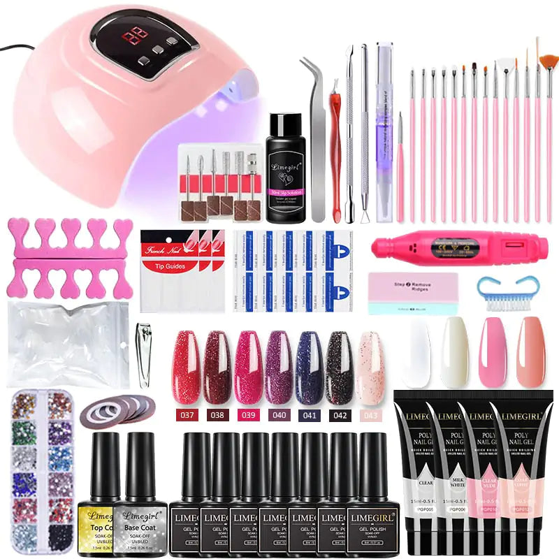 Complete PolyGel Nail Salon Kits including UV Lamp