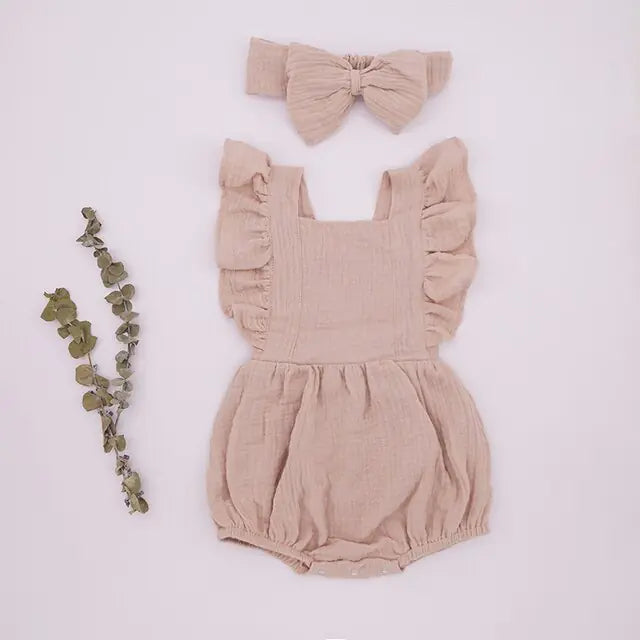 Traditional Baby Romper with Bow