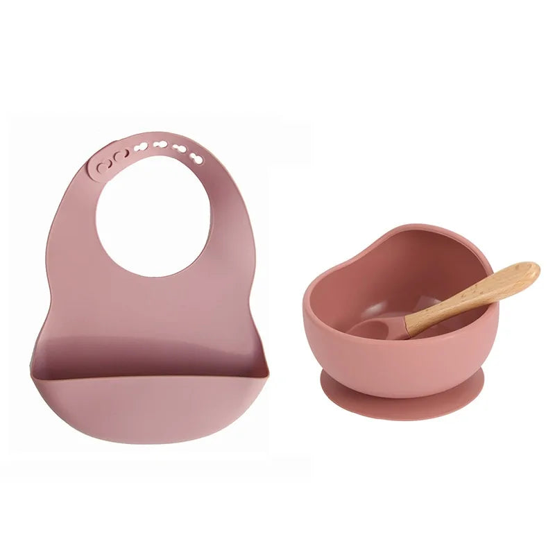 Silicone Bib Set with Bowl and Spoon