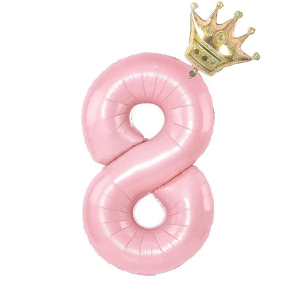 Foil Number Balloon With Crown