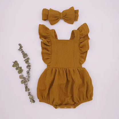 Traditional Baby Romper with Bow