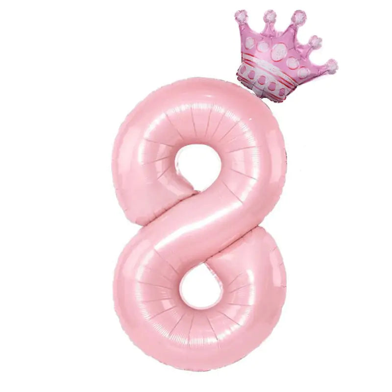 Foil Number Balloon With Crown