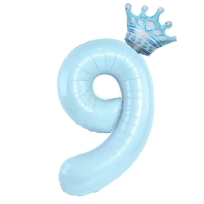 Foil Number Balloon With Crown