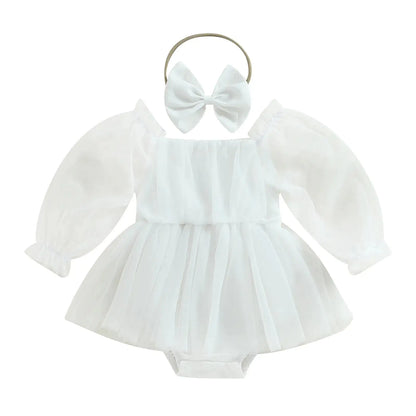 Pretty Sleeves Baby Dress with Bow