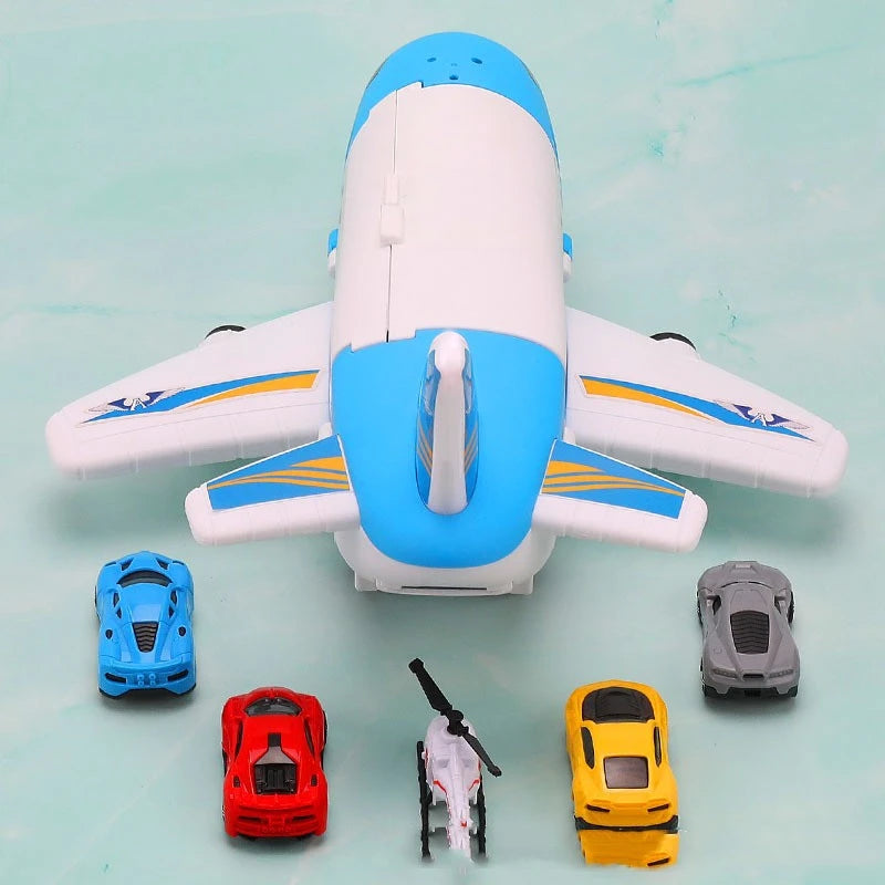 Transport Airplane Toy with Cars and Helicopter