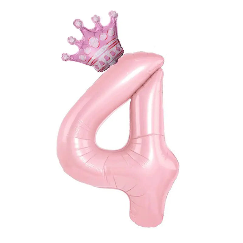 Foil Number Balloon With Crown