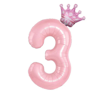 Foil Number Balloon With Crown