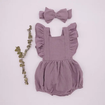 Traditional Baby Romper with Bow