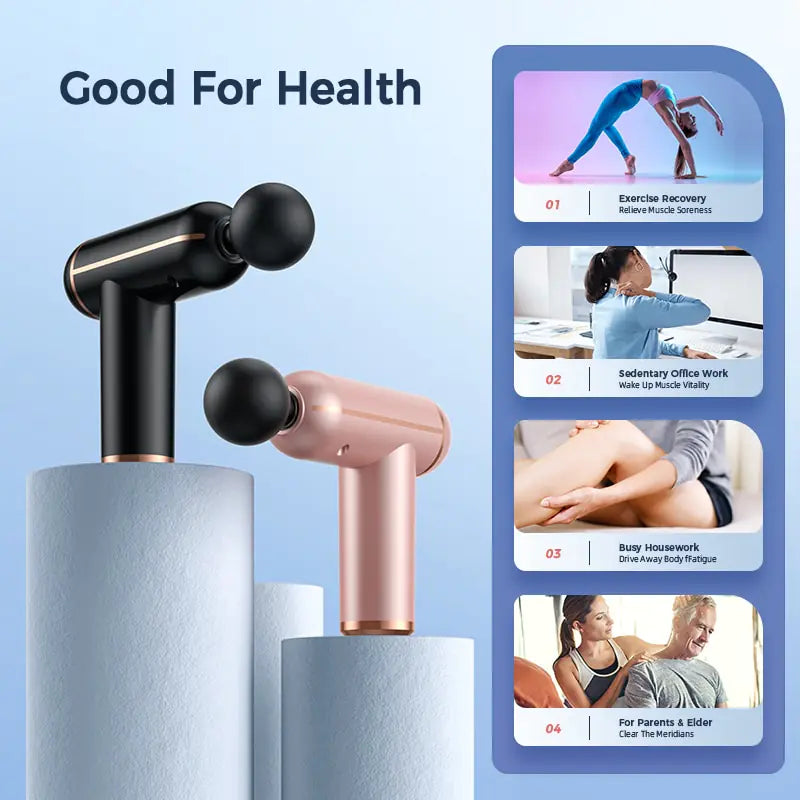 Portable, Powerful Massage Gun Set with 4 Massage Heads