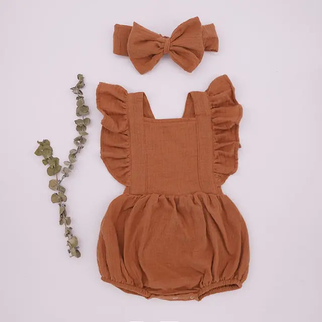 Traditional Baby Romper with Bow