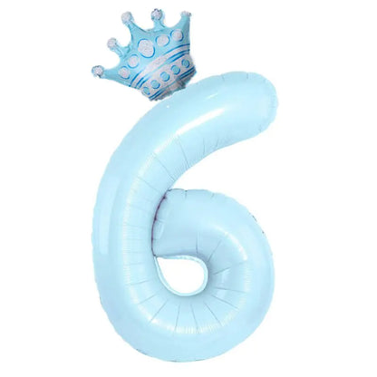 Foil Number Balloon With Crown