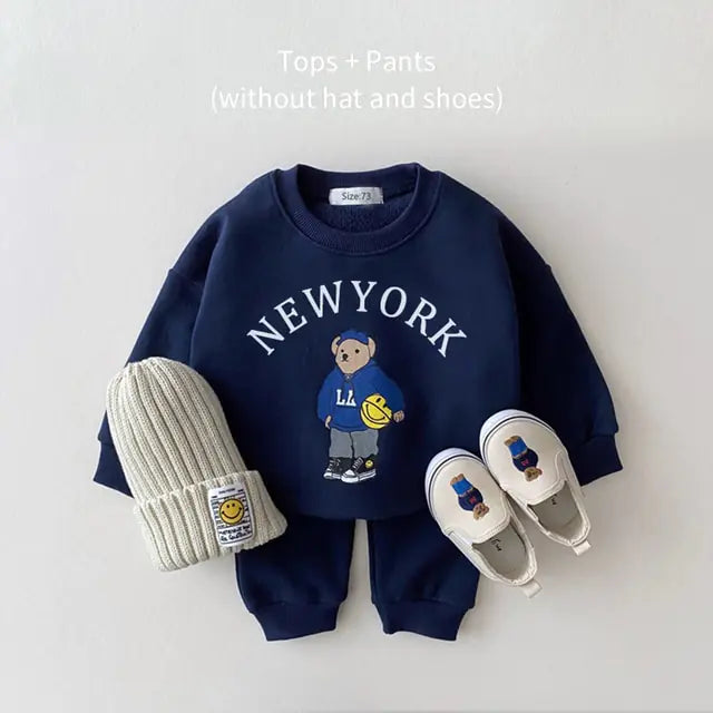 New York Baby Bear Sweatsuit Set