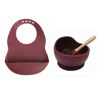 Silicone Bib Set with Bowl and Spoon