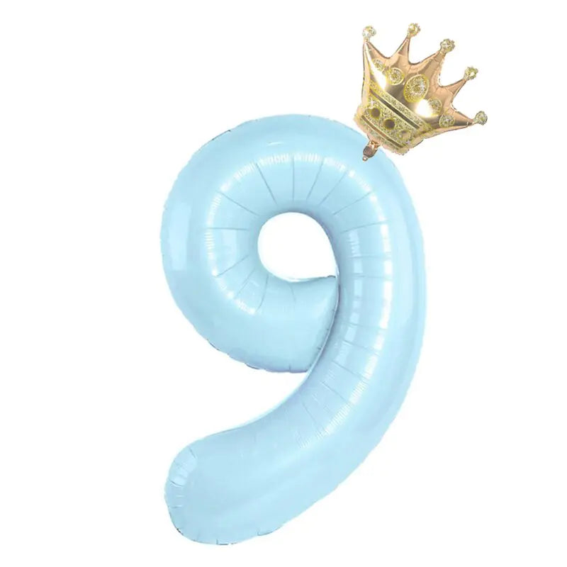 Foil Number Balloon With Crown