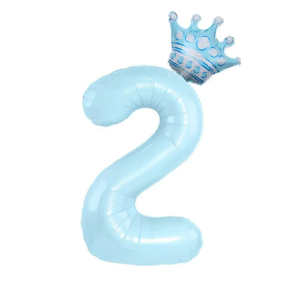 Foil Number Balloon With Crown