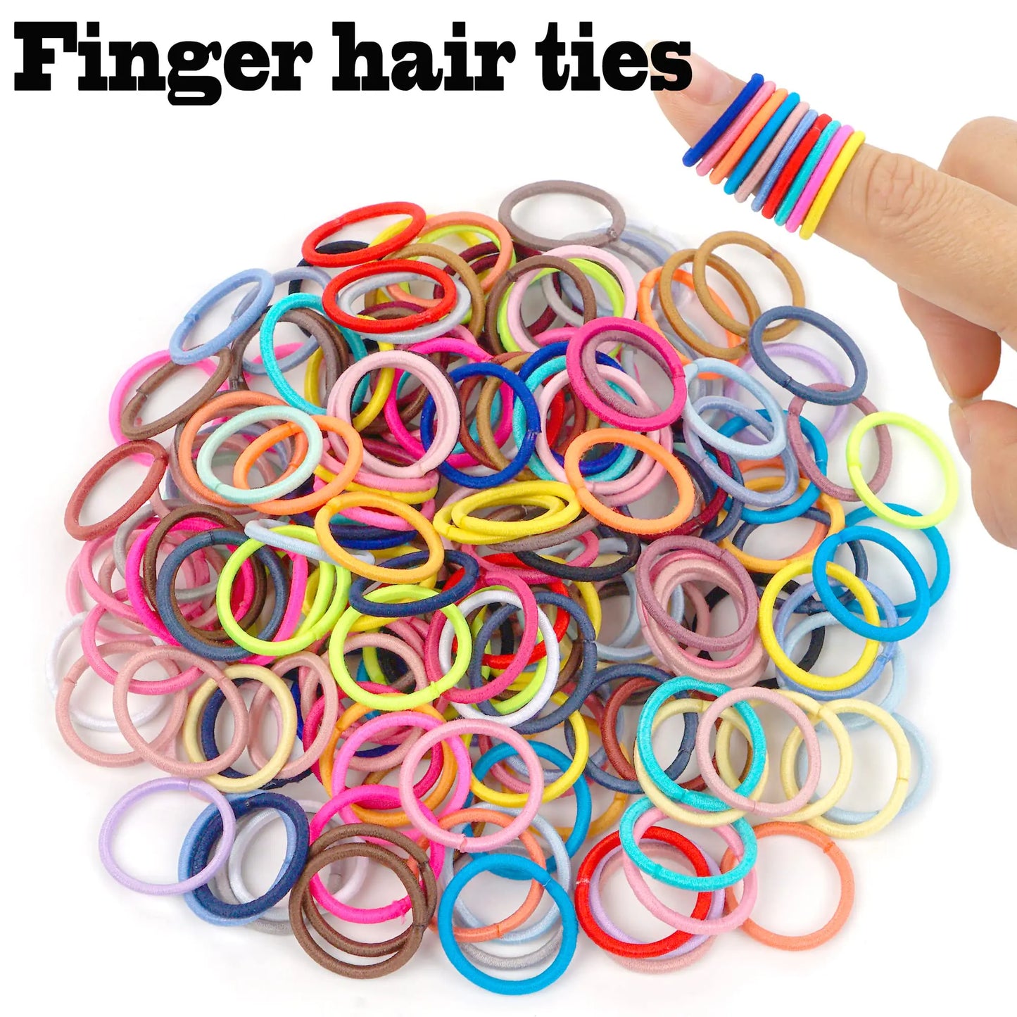 Elastic Hair Ties, 36 Colors, 360 Pieces