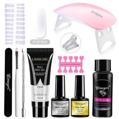 Complete PolyGel Nail Salon Kits including UV Lamp