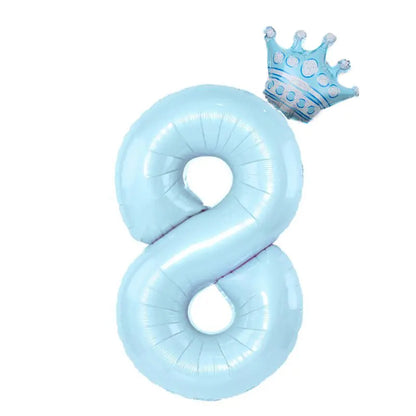 Foil Number Balloon With Crown