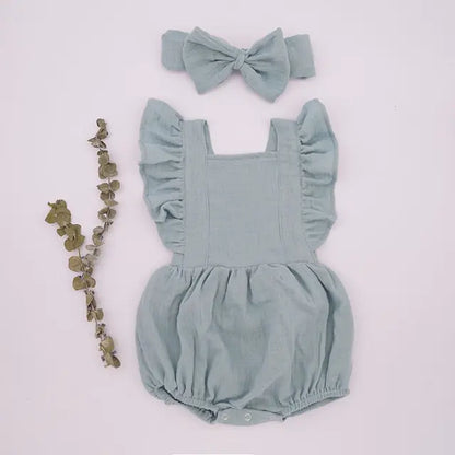 Traditional Baby Romper with Bow