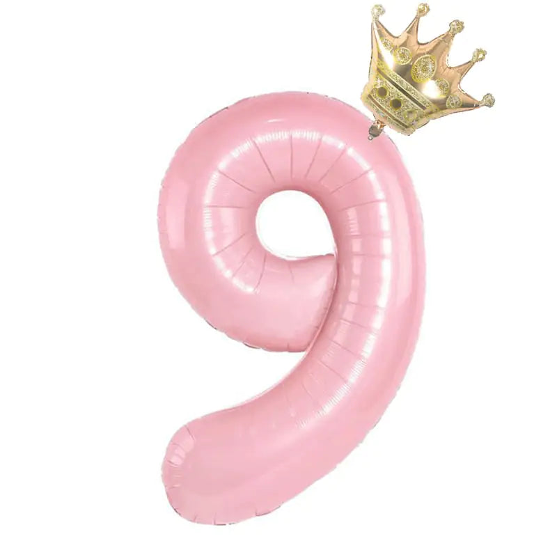 Foil Number Balloon With Crown