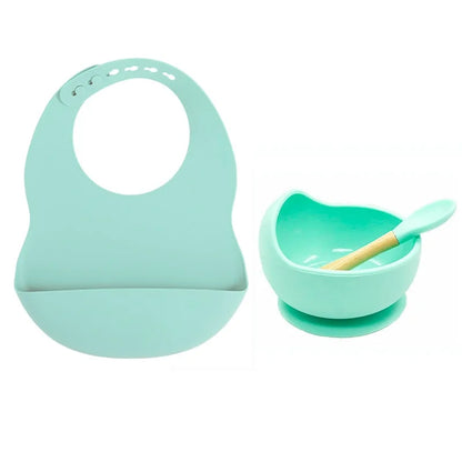 Silicone Bib Set with Bowl and Spoon