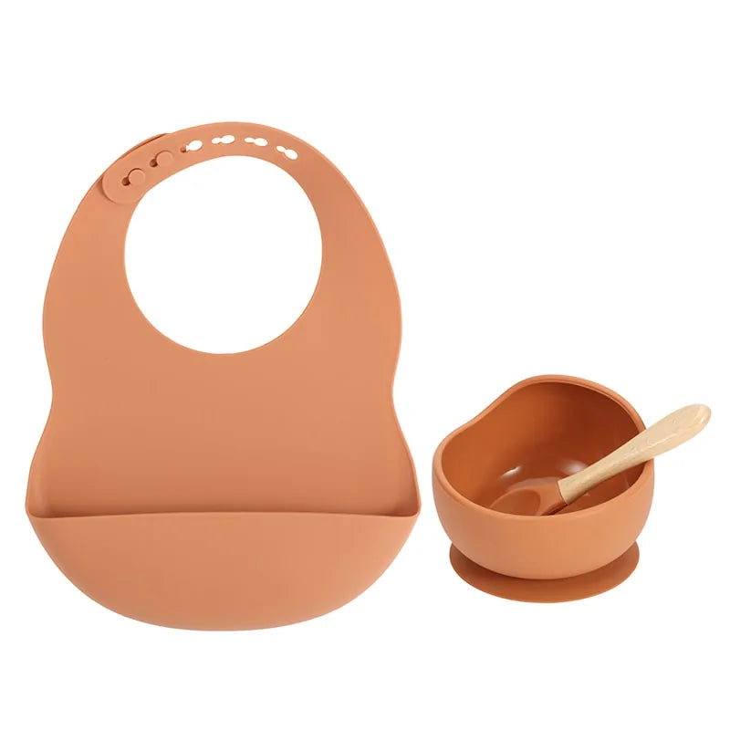 Silicone Bib Set with Bowl and Spoon