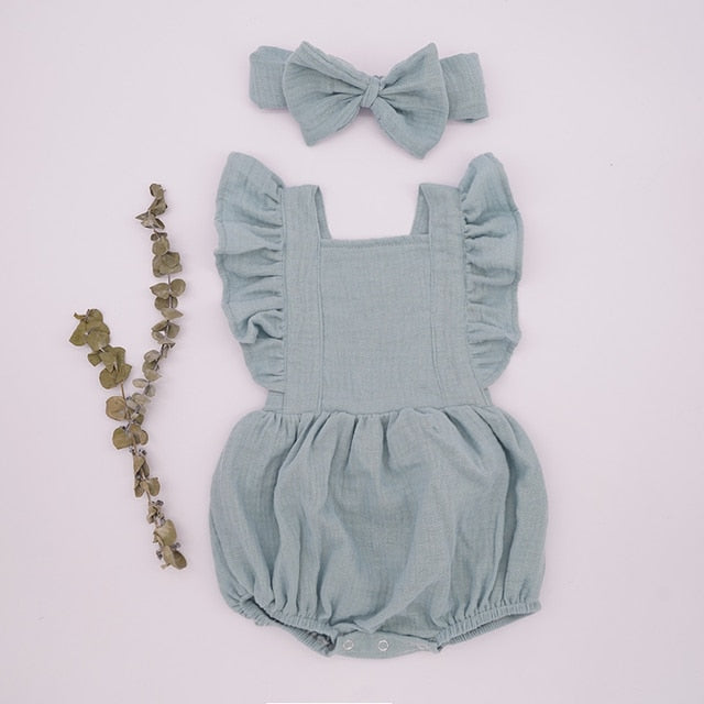 Traditional Baby Romper with Bow