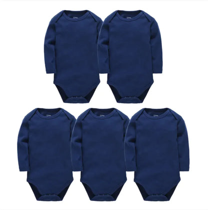 Long-Sleeved Cotton Onesies 5-Pack