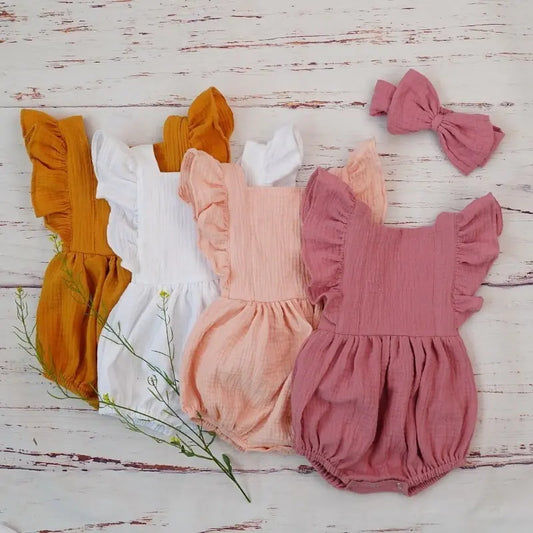 Traditional Baby Romper with Bow