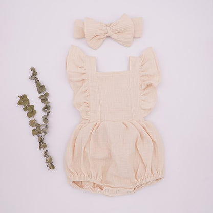 Traditional Baby Romper with Bow