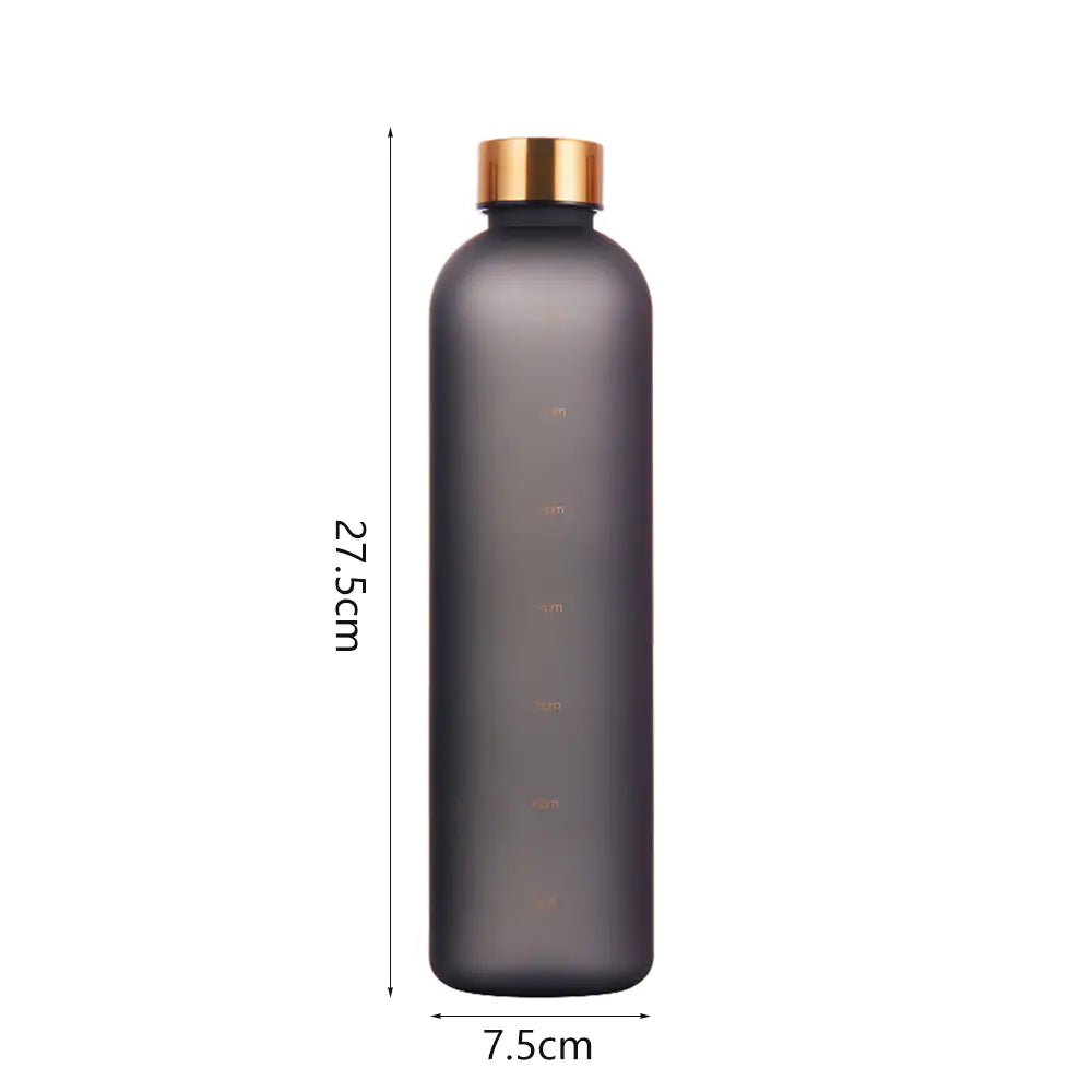 Gold Water Bottle with Time Markings